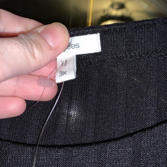 Maurices Black Ribbed Knit & Floral Patchwork Layered Scoop Neck Blouse - Picture 16 of 16